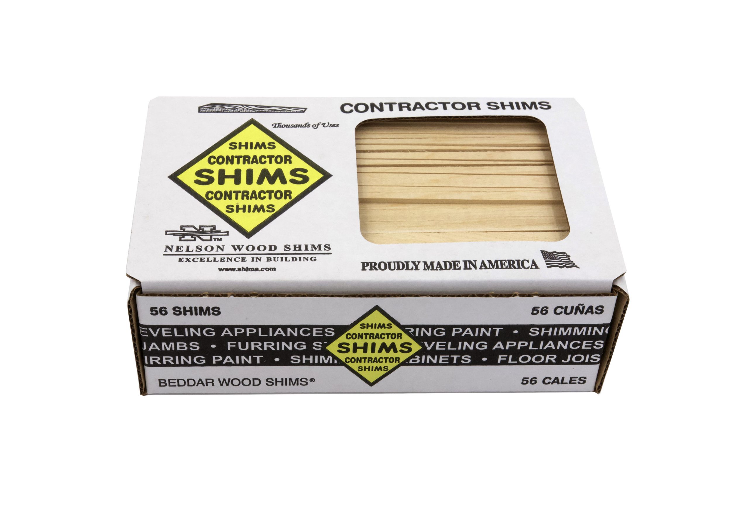 Contractor Grade Carton 56 Count – 8 Inch Beddar Wood Shims – Nelson ...